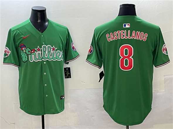 Men%27s Philadelphia Phillies #8 Nick Castellanos Green Phanatic Limited Stitched Jersey->philadelphia phillies->MLB Jersey